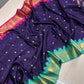 Soft Silk Saree – Royal Blue with Teal Green Border - AbirabyBeena