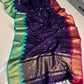 Soft Silk Saree – Royal Blue with Teal Green Border - AbirabyBeena