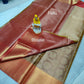 Nita-Inspired Tissue Silk Saree – Gold with Copper Border - AbirabyBeena