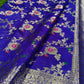 Blue Banaras Soft Georgette Jaal silk - AbirabyBeena