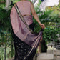 Dual tone Blush Pink and Black Soft Katan Silk Saree