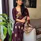Brown Banaras Crepe Silk - Heena