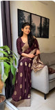 Wine Banaras Crepe Silk - Nethra - AbirabyBeena