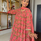 Peach Georgette Kurta Palazzo Set With Dupatta