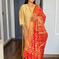 Gold Poly Silk Solid Kurta With Pant And Dupatta
