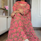 Peach Georgette Kurta Palazzo Set With Dupatta