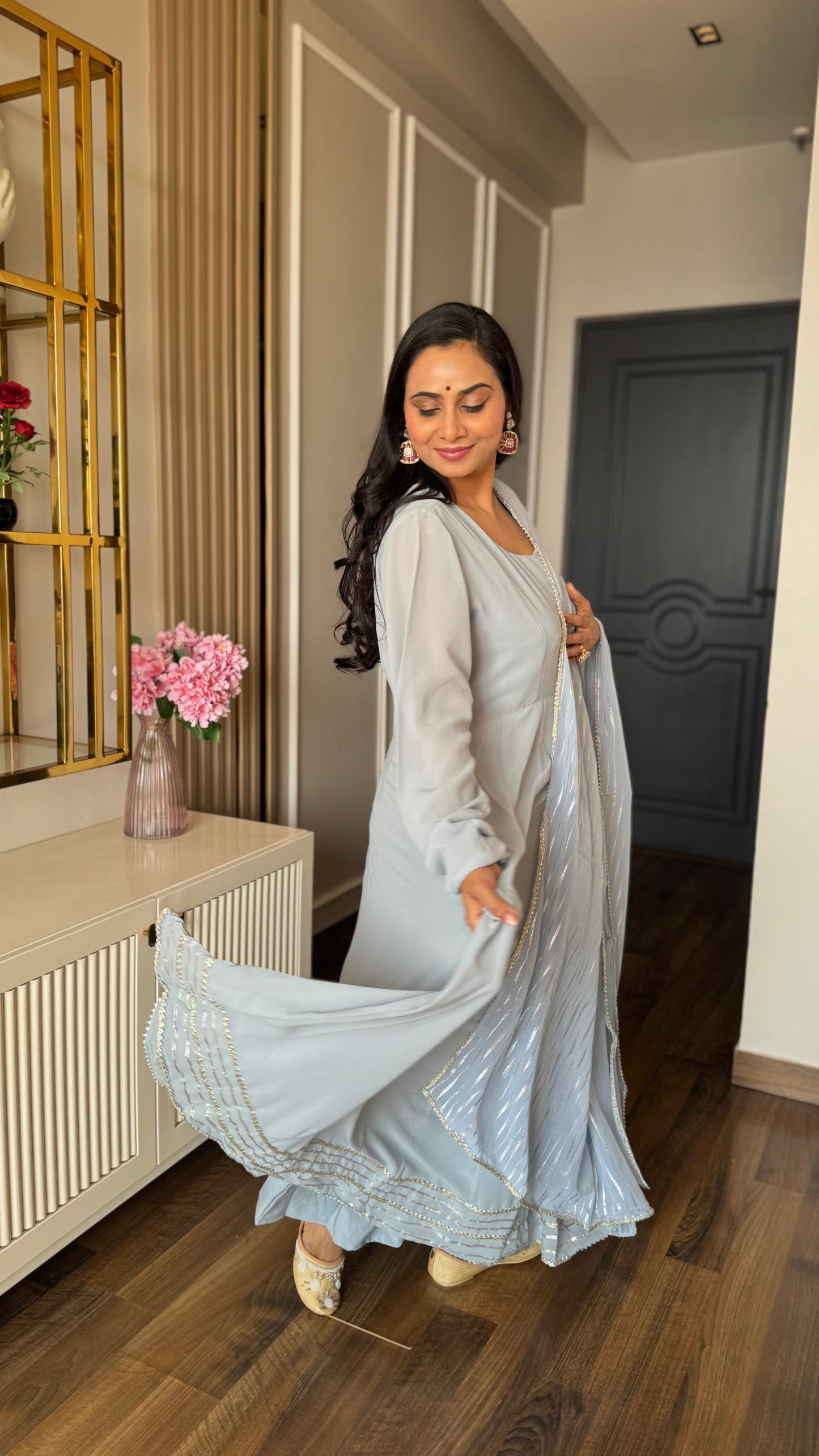 Sophisticated Slate Gray Kurta Set