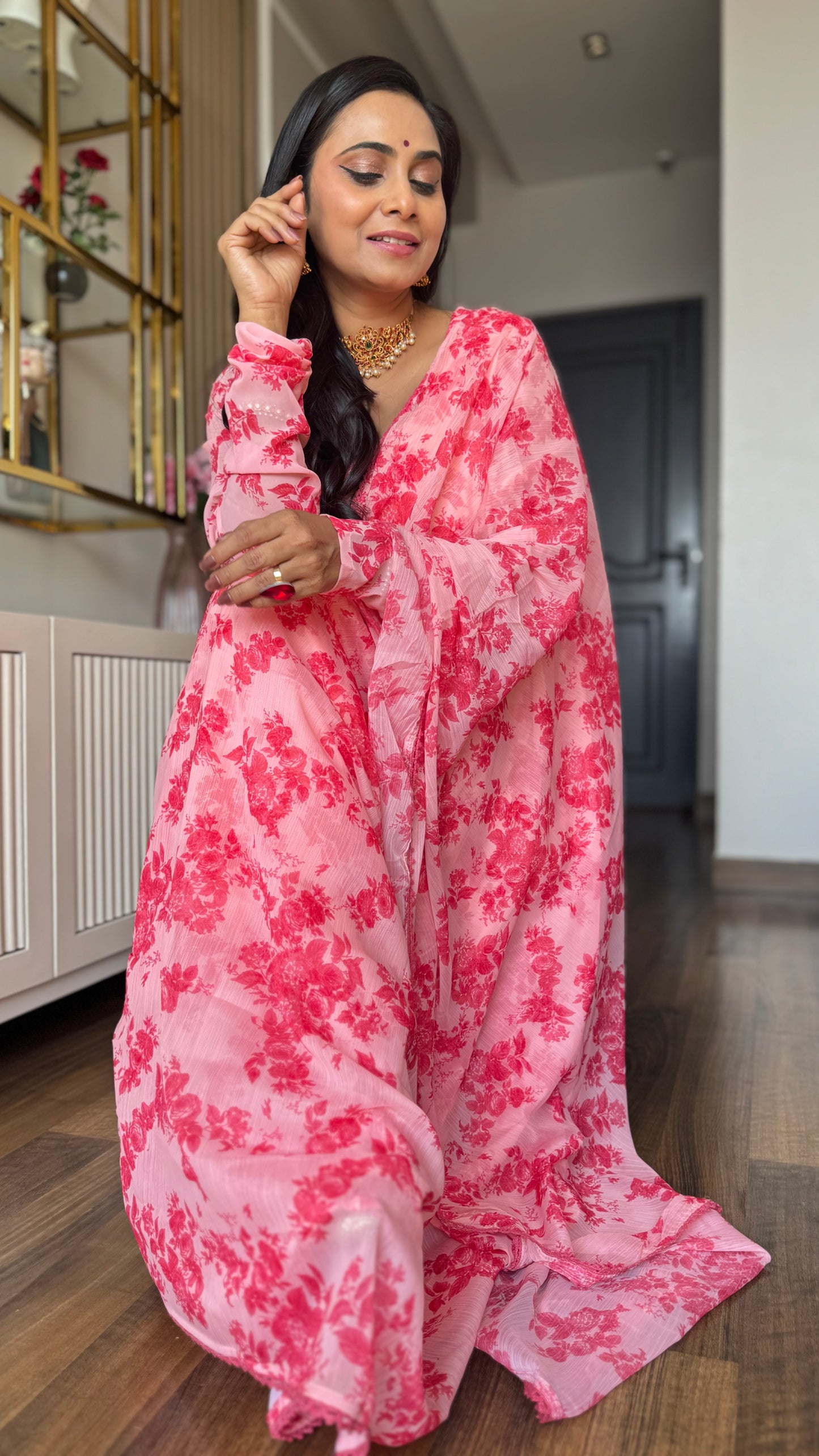 Petal Pink Georgette Bloom Attire