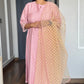 Pink Poly Silk Solid Kurta With Pant