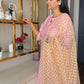 Pink Poly Silk Solid Kurta With Pant