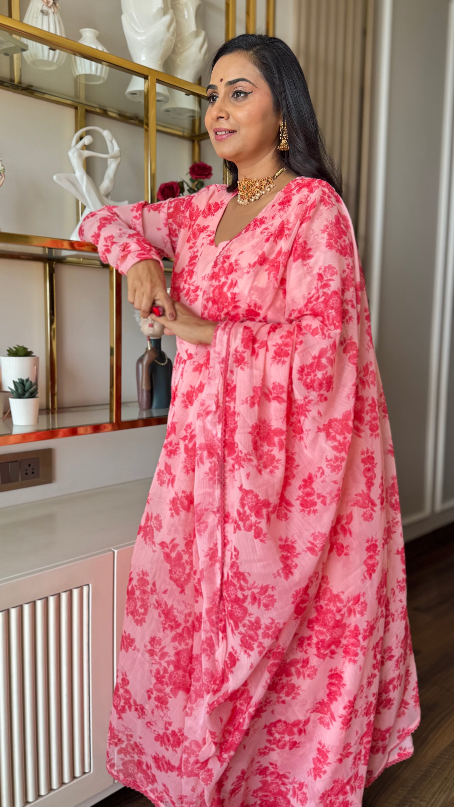 Petal Pink Georgette Bloom Attire