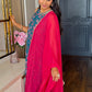 Chic Azure Blue Digital Print Ethnic