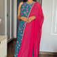 Chic Azure Blue Digital Print Ethnic