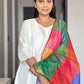 Off-White Poly Silk Solid Kurta With Pant And Dupatta