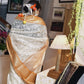 Ivory Embroidered Tissue Silk Saree - Orange Border