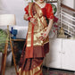 Brown Soft Katan Silk Saree with Broad Gold Zari Border