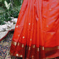 Red Soft Katan Silk Saree with Temple Border