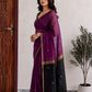 Purple Maheshwari Cotton Saree with Black Pallu