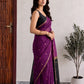 Purple Maheshwari Cotton Saree with Black Pallu