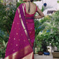 Rani Pink Soft Katan Silk Saree with Gold Temple Border