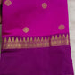 Rani Pink Soft Katan Silk Saree with Gold Temple Border