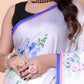Aliya Crepe Silk Saree -  Whilte