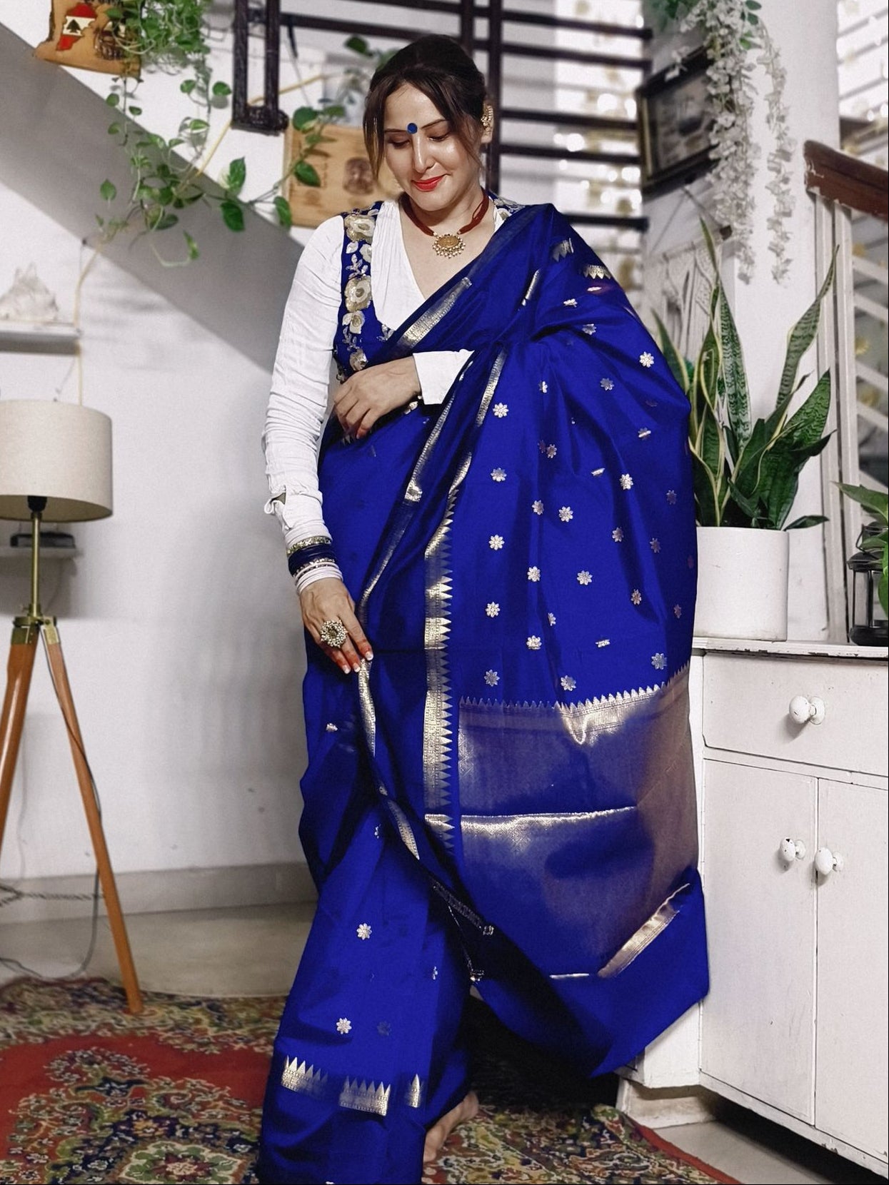 Royal Blue Soft Katan Silk Saree