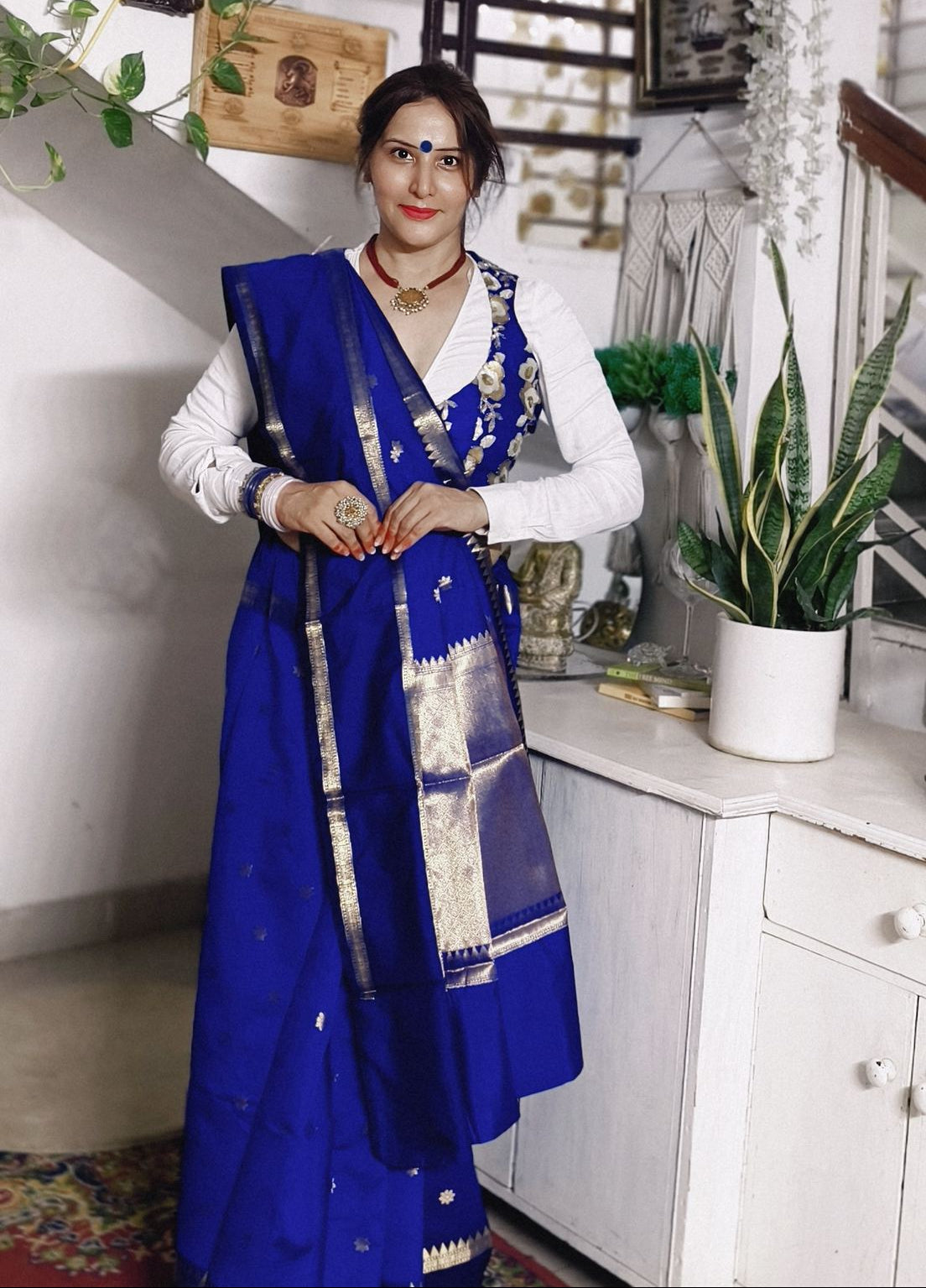 Royal Blue Soft Katan Silk Saree