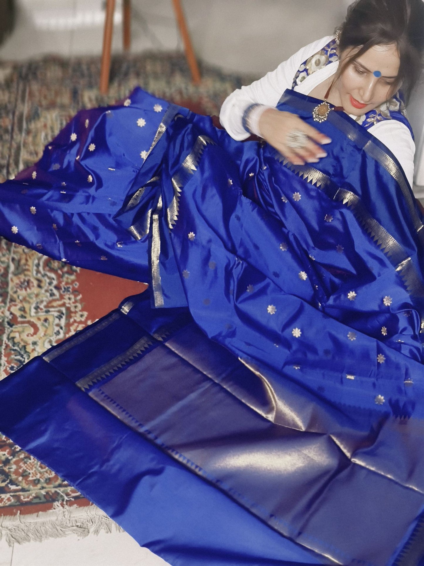 Royal Blue Soft Katan Silk Saree