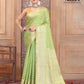 Parrot Green Banaras Cotton Silk