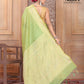 Parrot Green Banaras Cotton Silk