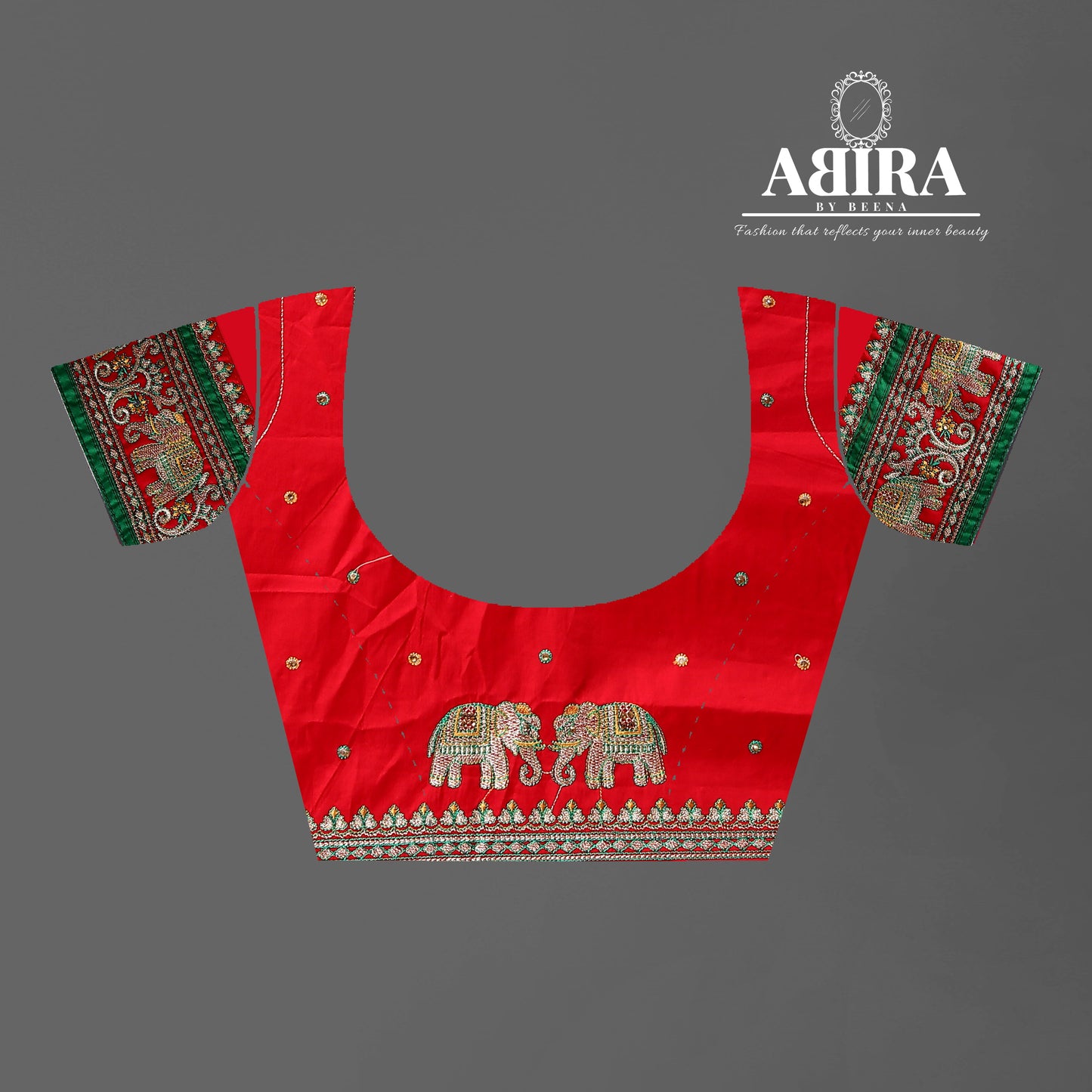 Green Embroidered Gaji Silk Gharchola - AbirabyBeena