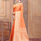 Orange Banaras Cotton Silk - AbirabyBeena