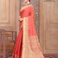 Coral Banaras Cotton Silk