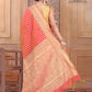 Coral Banaras Cotton Silk
