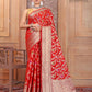 Red Banaras Soft Georgette Jaal silk - AbirabyBeena