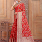 Red Banaras Soft Georgette Jaal silk - AbirabyBeena