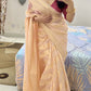 Pastel peach Banaras Soft Georgette silk - AbirabyBeena