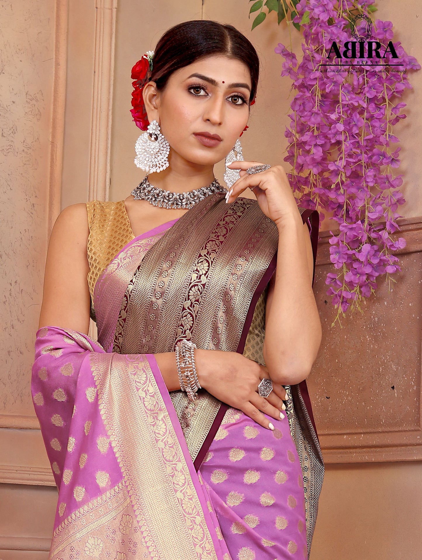 Purple Shaded soft Georgette silk - AbirabyBeena