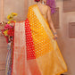 Red - Yellow Shaded soft Georgette silk - AbirabyBeena