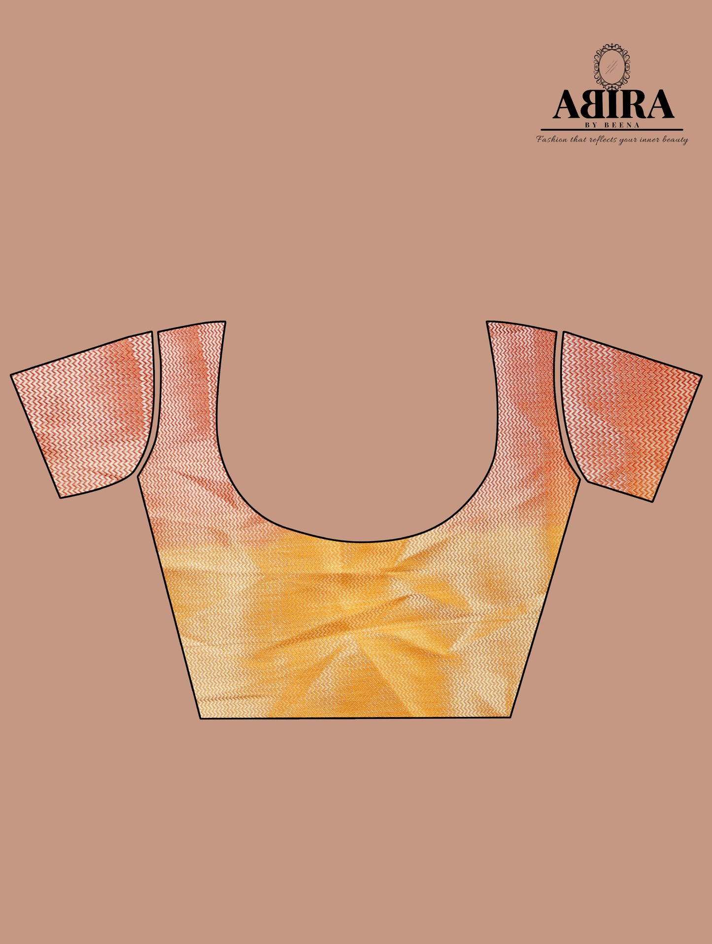 Red - Yellow Shaded soft Georgette silk - AbirabyBeena