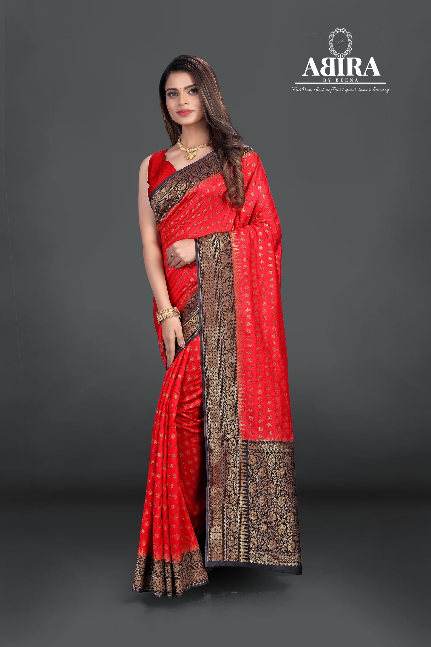 Red Banaras Dupion Silk