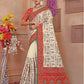 White - Red Embroidered Gaji Silk - AbirabyBeena