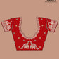 White - Red Embroidered Gaji Silk - AbirabyBeena