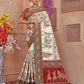 White Embroidered Gaji Silk Gharchola - AbirabyBeena