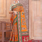 Mustered Yellow Embroidered Gaji Silk Gharchola - AbirabyBeena