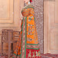 Mustered Yellow Embroidered Gaji Silk Gharchola - AbirabyBeena