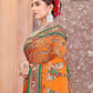 Mustered Yellow Embroidered Gaji Silk Gharchola - AbirabyBeena