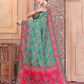 Turquoise Embroidered Gaji Silk - AbirabyBeena