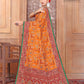 Mustered Yellow Embroidered Gaji Silk - AbirabyBeena